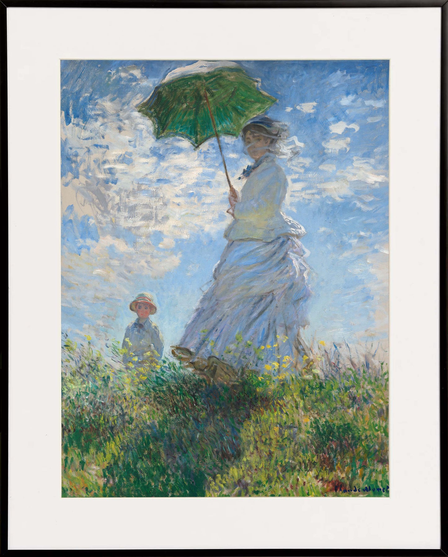 Woman with a Parasol - Madame Monet and Her Son, 1875 Unframed Print
